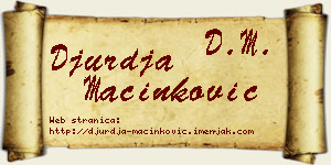 Đurđa Mačinković vizit kartica